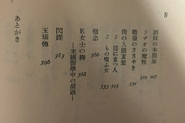 厚文社『人間・文学・歴史』目次
